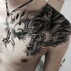 Половина татуировки приложение татуировки руки через плечо Дракон татуировки водонепроницаемые мужские татуировки G0521