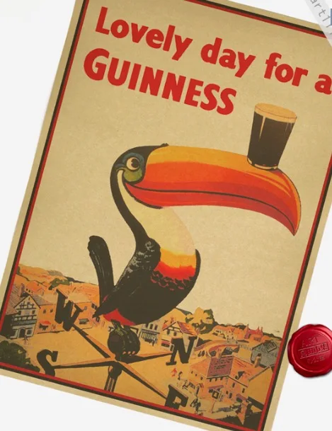 Прекрасный день для Guinness Happy Bird Hold Drink винтажный Ретро декоративный плакат в стиле