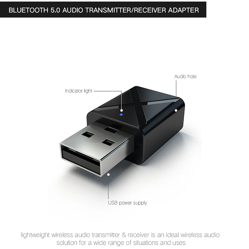 Автомобильный Bluetooth 5,0 аудио приемник передатчик Мини 3,5 мм AUX Стерео Bluetooth передатчик для ТВ ПК беспроводной адаптер для автомобиля