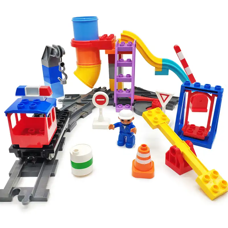 Railway transport Assemble Big Building Blocks Track Set Compatible