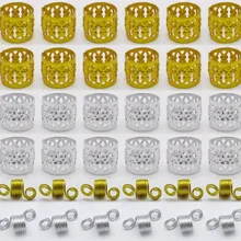 60 шт./упак. алюминиевая смесь Регулируемая микро спиральная завивка волос dread косы дредлок браслет из бусин клипсы микро кольца для волос аксессуары