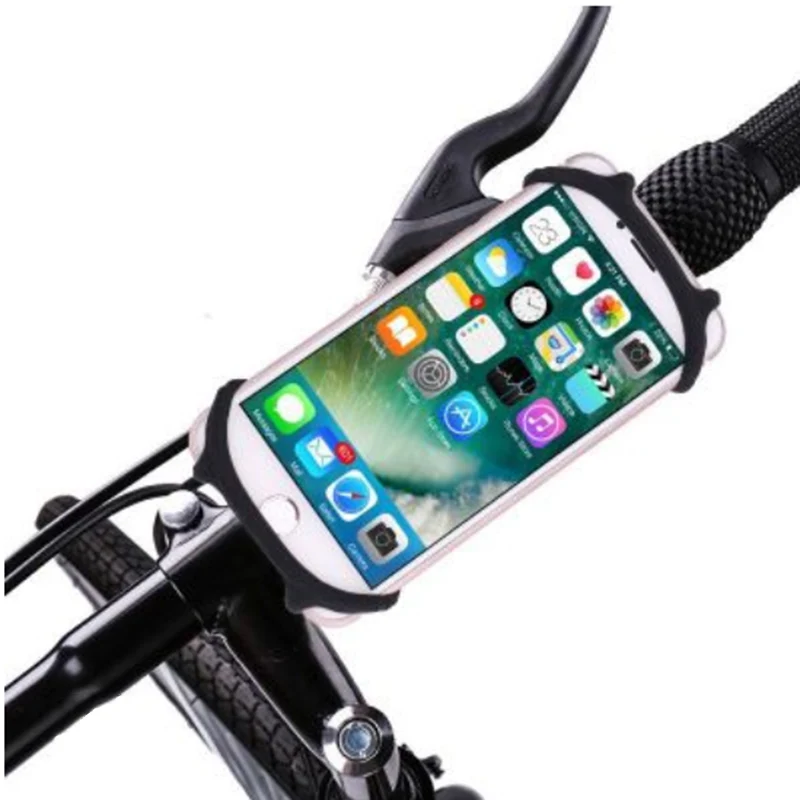 DuDa силиконовый держатель для мобильного телефона на велосипед, крепление на руль для huawei honor iPhone samsung xiaomi mi a2 mi 8 - Цвет: Черный