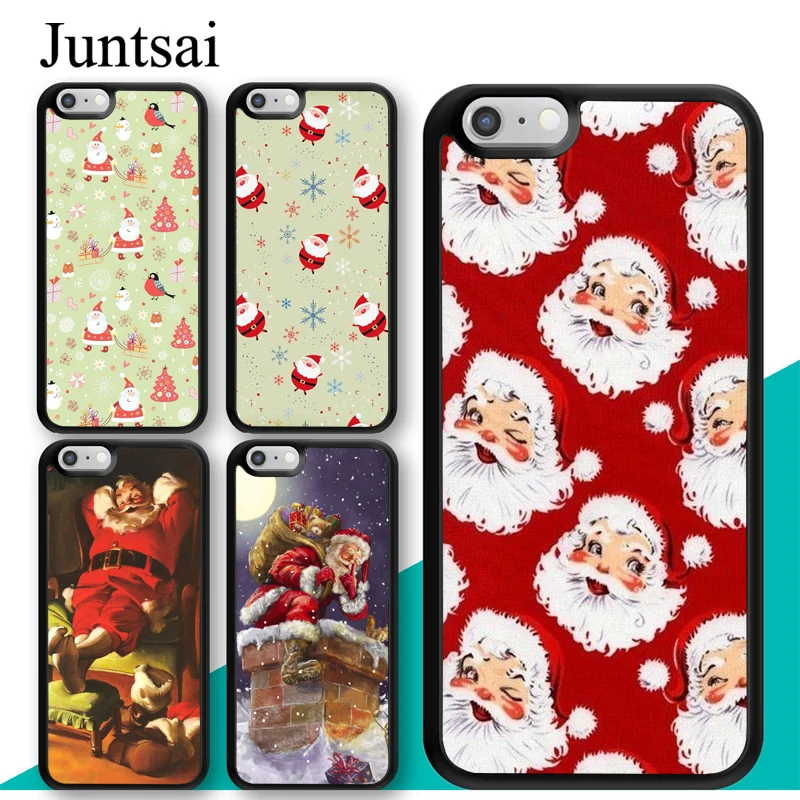 

Juntsai CHRISTMAS FESTIVE SANTA NEW YEAR GIFT For iPhone XS MAX XR X TPU Case For iPhone 6 6s 7 8 Plus 5 5s SE Phone Cover Shell