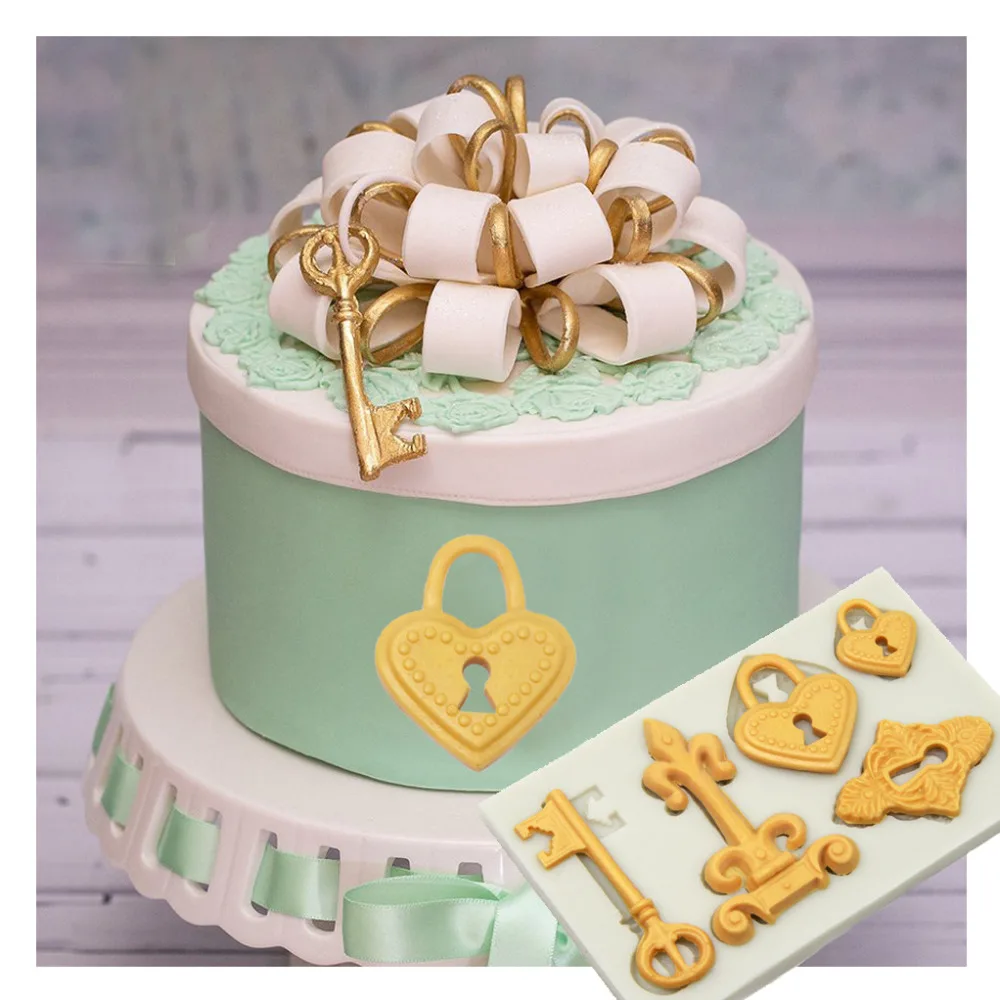 

Luyou 1pcs Key Lace silicone mold fondant mold cake decorating tools chocolate gumpaste mold FM1838
