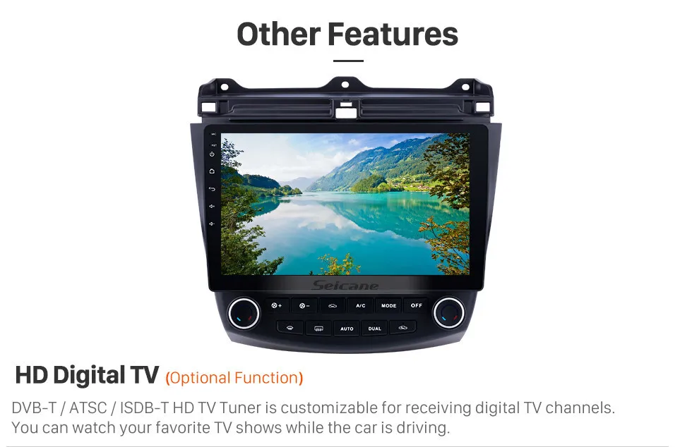 Top Seicane Android 6.0/7.1/8.1 HD 10.1" GPS 2DIN Car 4-Core Stereo For Honda Accord 7 2003 2004 2005 2006 2007 Multimedia Player 16
