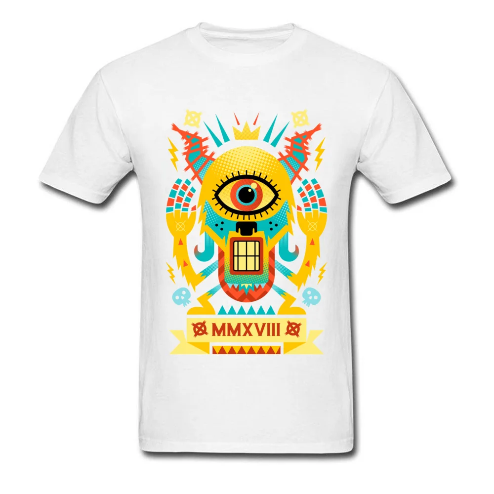 Pop Expressionist Monster 100% Cotton Fabric Tshirts for Men Short Sleeve Tees Family ostern Day Round Collar Tops & Tees Crazy Pop Expressionist Monster white