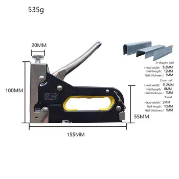 

3 In 1 Manual Nail Heavy Duty Manual Staple Nail Upholstery Tacker Multitool Furniture Stapler Staple for Hobby Art Craf