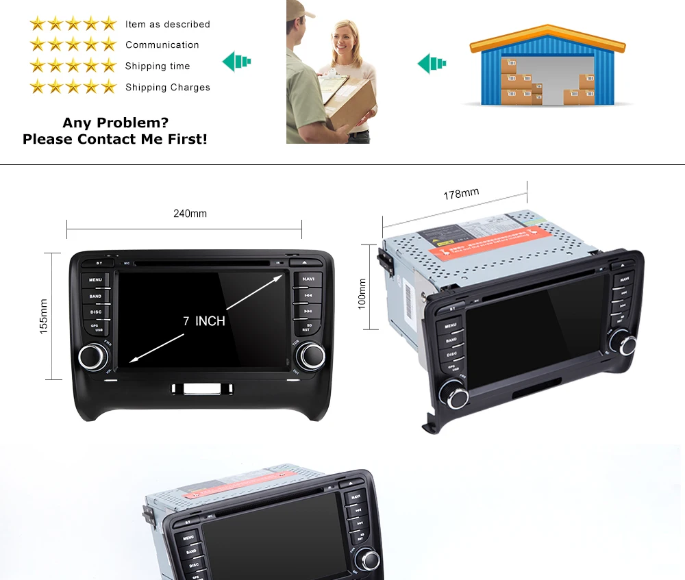 Clearance Car Multimedia Player 2 Din Android 9.0 For AUDI TT MK2 8J 2016 2007 2008 2009 2010 2011 2012014 GPS Navigation System Radio DVD 8