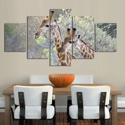 Стены Книги по искусству дома Декор Рамка 5 шт. животного Жираф холст живопись плакат для Гостиная современных Hd с пейзаж