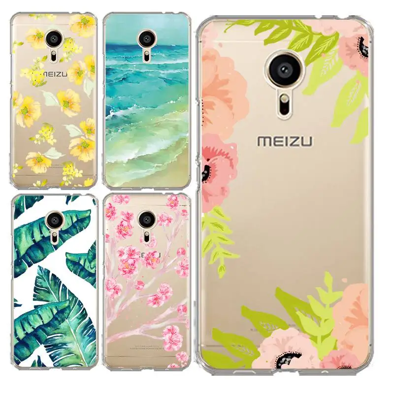 Мягкий прозрачный чехол из ТПУ для телефона meilan MX6 pro6 U20 U10 A5 M5 M5S E E2 с цветочным