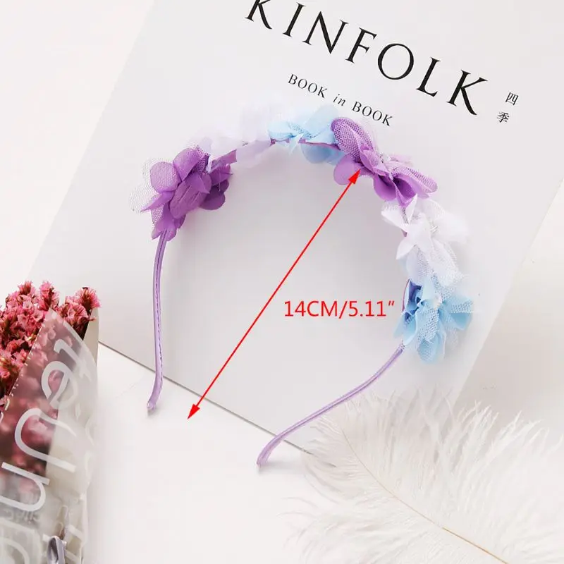 

Children Headband Handmade Fabric Chiffon Girls Garland Flower Baby Hair Strap Head Band