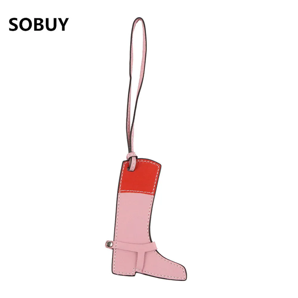 Brand New Boots Keychain Split Genuine Cowhide Leather Sew Shoes Key