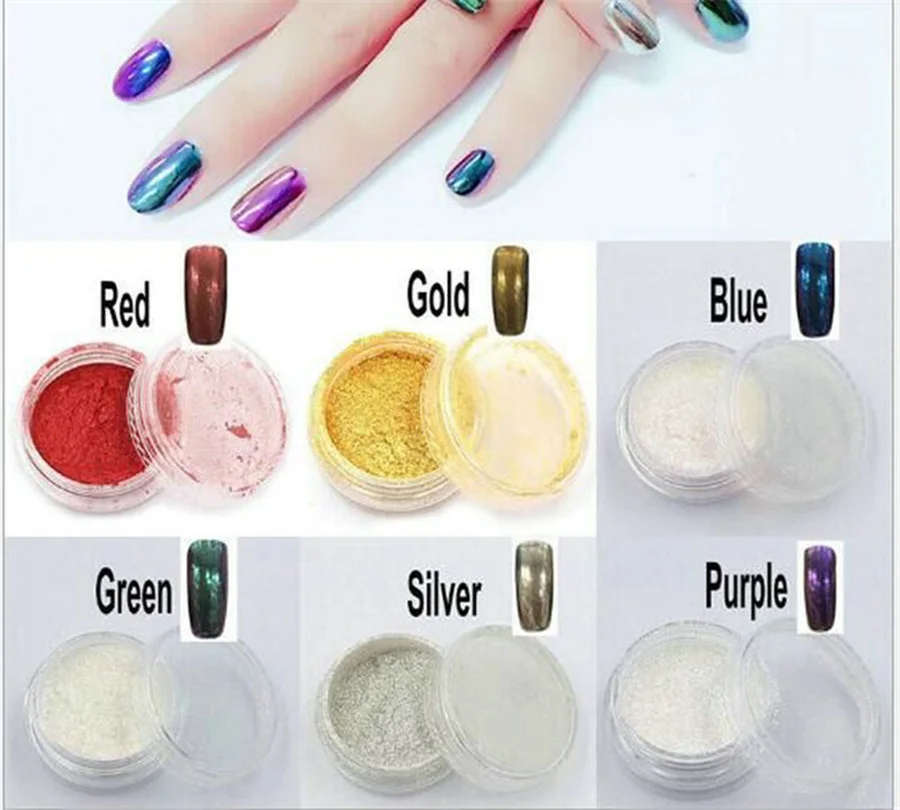 Nail art pigment glitter nail polish dip powder metallic color nail
