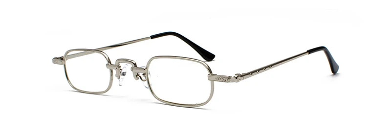 Peekaboo маленькие узкие прямоугольные солнцезащитные очки для мужчин ретро прозрачные линзы металлическая оправа мужские солнцезащитные очки для женщин квадратные черные - Цвет линз: silver with clear
