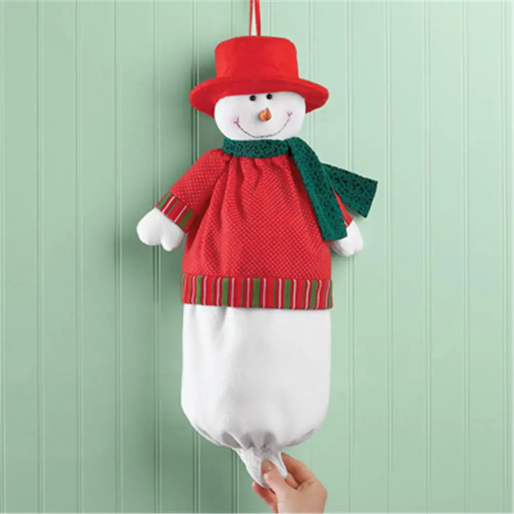 

Christmas Garbage Bag Sundries Storage Bag Kitchen Hanging Organizer Container Snowman Christmas Decoration