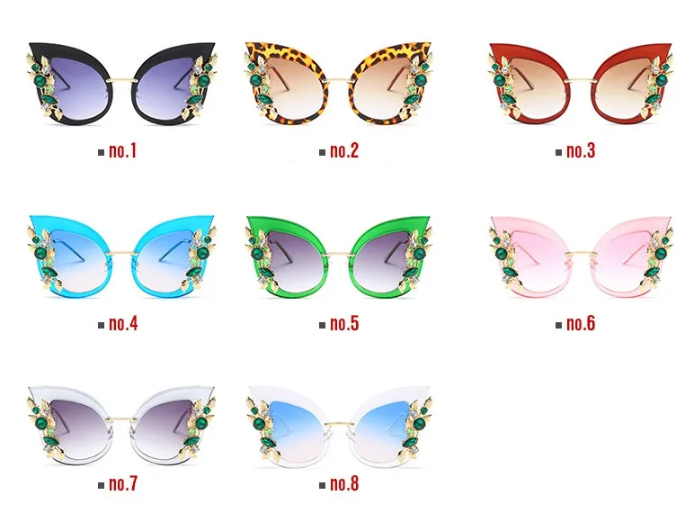 Большие солнцезащитные очки "кошачий глаз" для женщин, негабаритный зеленый кристалл, бриллиант, 45263 CCSPACE, Брендовые очки, дизайнерские, модные, женские оттенки