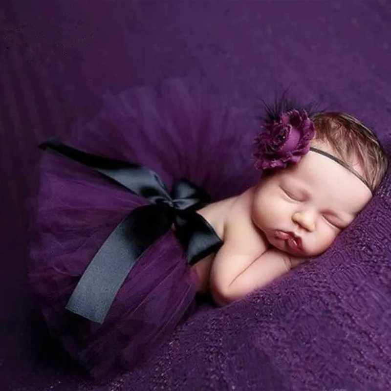 

Newborn Photography Props Baby Tutu Skirt+Headband Set Baby Photo Prop Clothing Skirts Photography Babies Accessories Fotografia