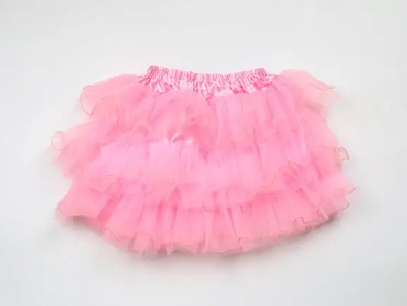 ПУШИСТЫЕ платья От 2 до 8 лет юбка-пачка из шифона, однотонные 3 откладывает юбки-пачки юбка для танцев, юбка для девочки Рождественская многослойная юбка из тюля - Цвет: Розовый