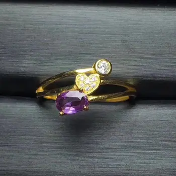 

Fidelity Natural 4*6mm purple sapphire stone s925 sterling silver Rings fashion fine Jewelry gift for women Natural gemstone