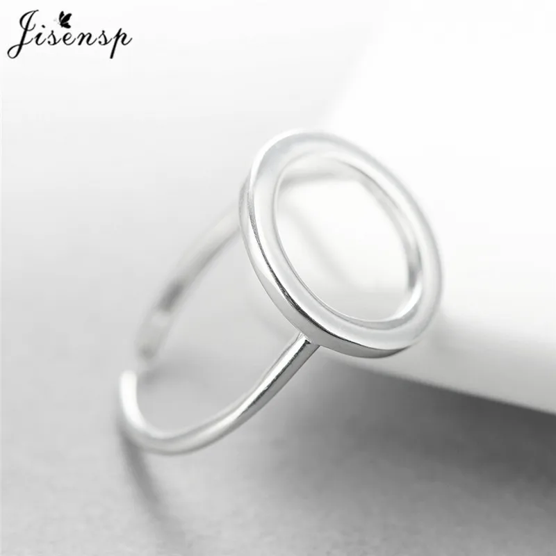 Jisensp 925 пробы серебро простой круг кармы кольца для Для женщин Мода Круглый кольцо Анель вечерние ювелирное обручальное кольцо Bijoux