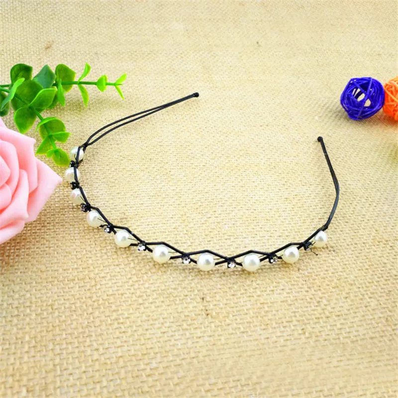 Women Imitation Pearls Hair Hoop Elegant Hairband Headwear Girls Stylish Headband Handmade Clips Trinket Hair Accessories