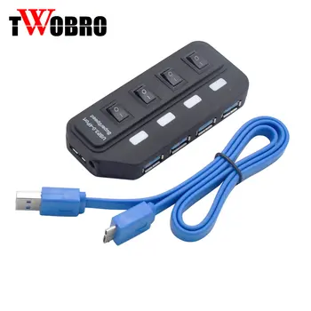 

New Mini 4 Ports LED High Speed USB 3.0 Hub Portable USB Hub Ultra Speed 5Gbps Hub USB Splitter Adapter For PC Laptop