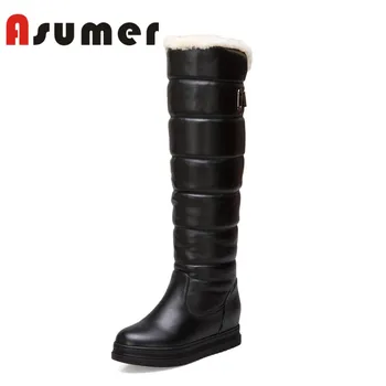 

ASUMER Hot sale Snow boots women Comfortable keep warm winter boots round toe platform knee high boots female shoes big size