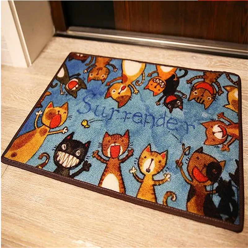40x60cm Cute Cat Doormat Non Slip Kitchen Carpet Bath Rug Home Entrance Floor Mats Hallway Rugs