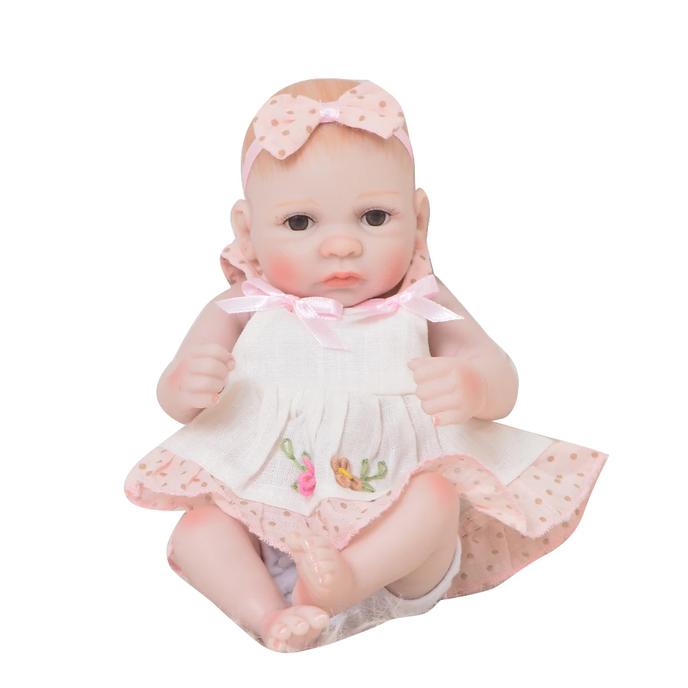 Милые 11 дюймовые мини куклы Reborn Babies полностью силиконовые виниловые для