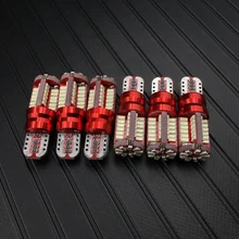 6 шт. T10 168 192 W5W 57 SMD 3014 Светодиодный Canbus без ошибок габаритный автомобильный фонарь парковочная лампа 57smd мотор клиновидная лампа белый красны...