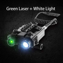 Тактический военный стандарт двойной луч светодиодный светильник комбинированный зеленый лазер 5 мВт ударопрочный полицейский разведчик светильник с хвостовым выключателем
