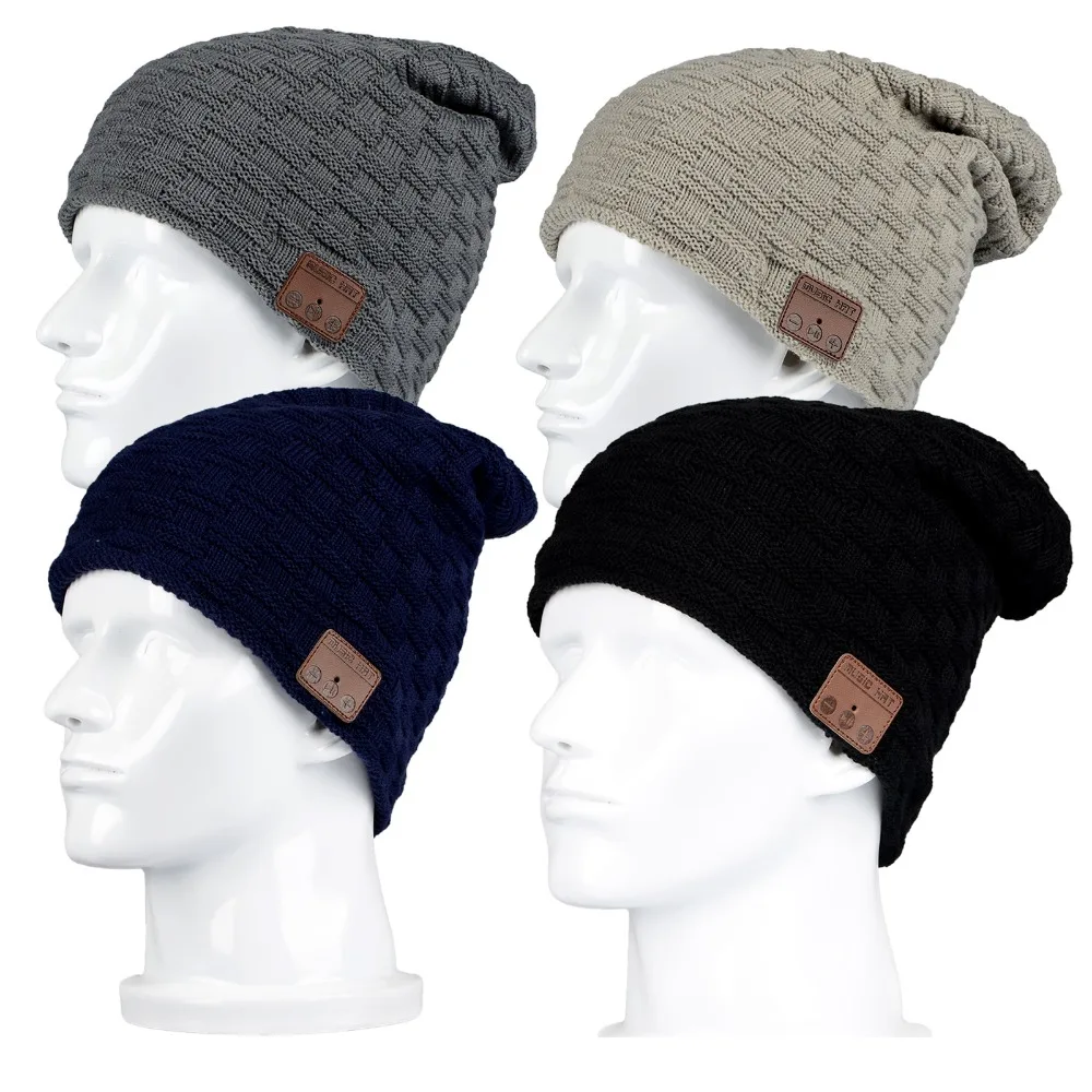 Wireless Bluetooth Hat Earphone Soft Warm Soft Beanie Hat With Headset Stereo Speaker Handsfree Headphone for Samsung iPhone LG