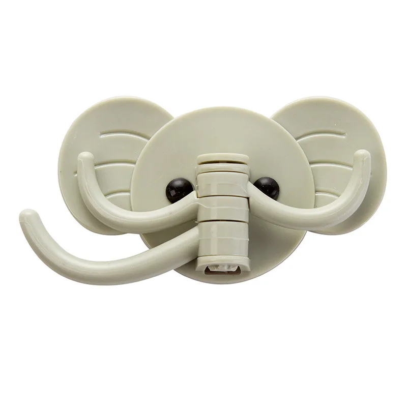 3pcs/pack Wall Hooks Strong Suction Cup Sucker Hanger For Kitchen Bathroom Cartoon Elephant Key Holder Wall Hook Storage Hangers