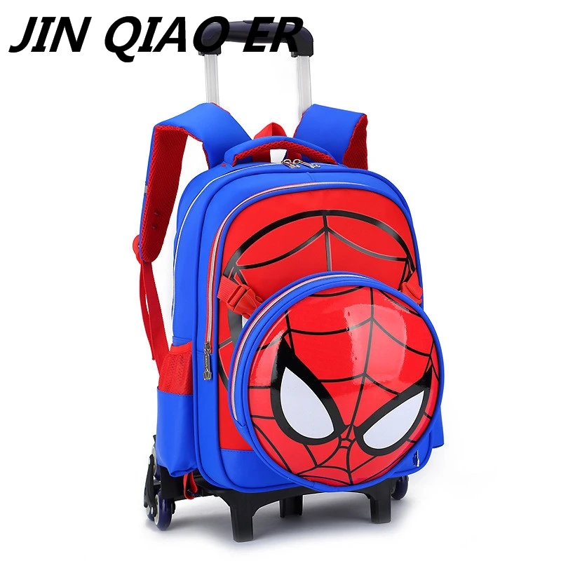 

Fashion Removable 2/6 Wheels Waterproof cartoon Spiderman Backpacks Children School Bags Primary Backpack Boy mochila Schoolbags