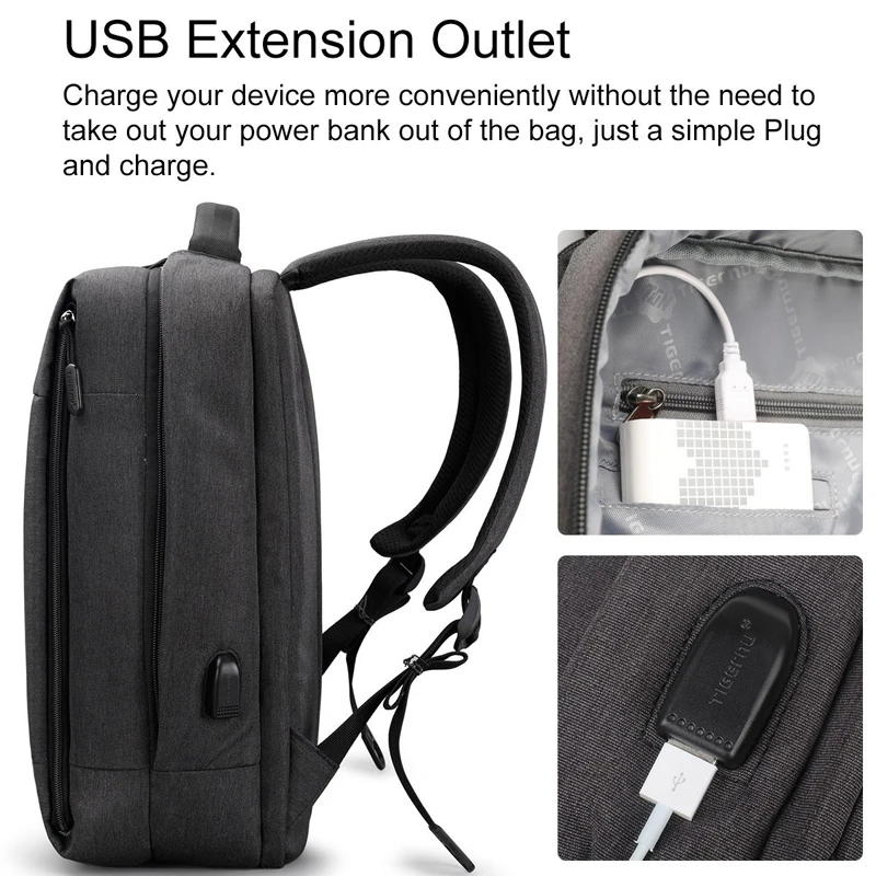 Tigernu бренд Тонкий Рюкзак USB зарядка Женщины 14 дюймовый Ноутбук Рюкзаки