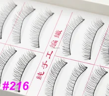 10 par #216 hechos a mano Natural pestañas falsas del maquillaje suavemente largas pestañas pestañas belleza cosmético herramientas