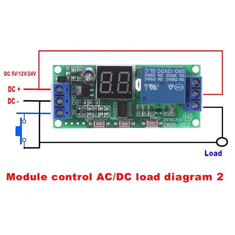 1 шт. многофункциональный цифровой таймер с бесконечным временем задержки реле Модуль Dc 5 в 12 В 24 В