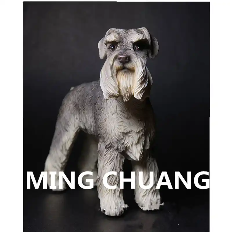 Simulasi Lucu Anak Anjing Patung Terrier Group Standar Schnauzer