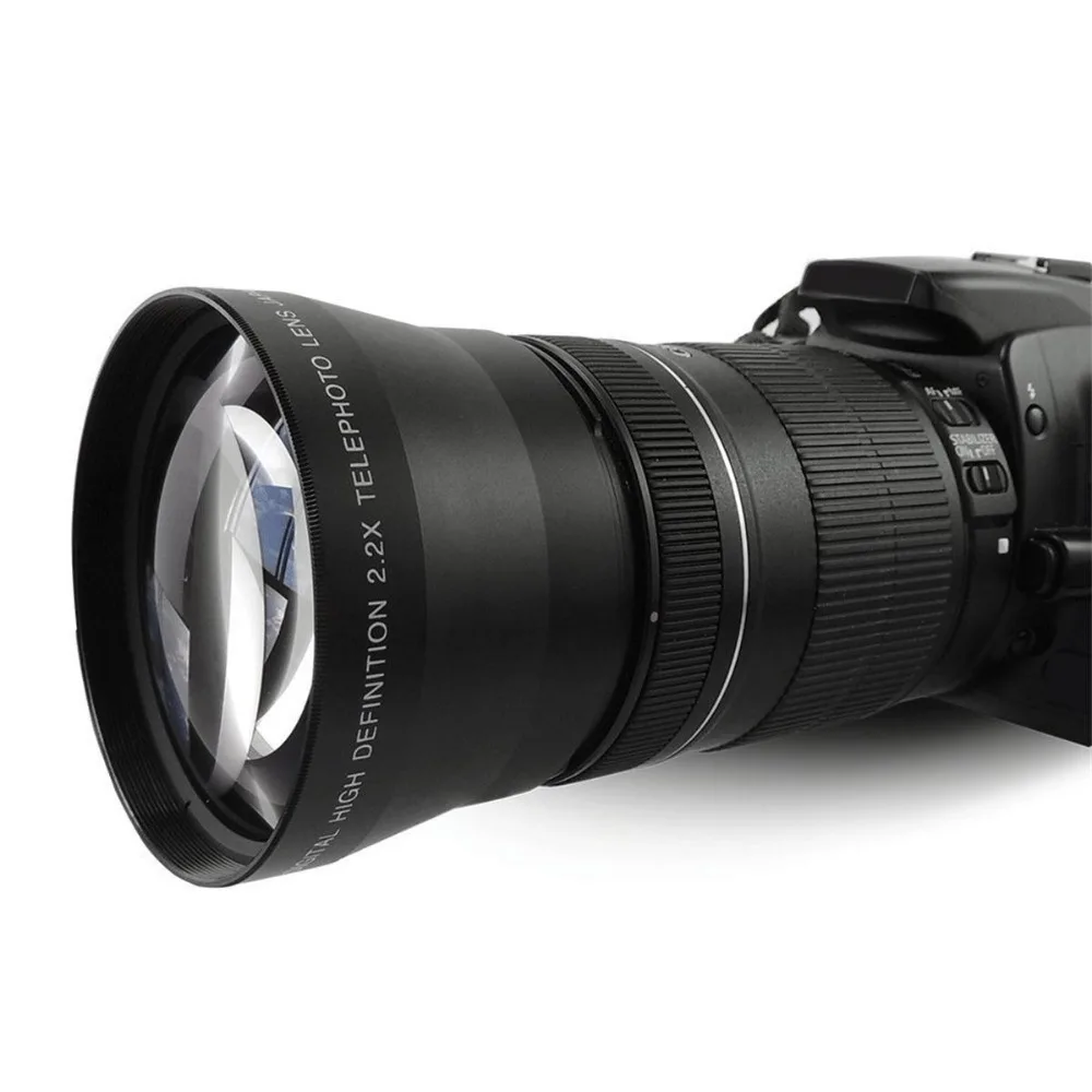 Lente para Canon Lightdow Telefoto Tele Eos 550d 600d 650d 700d 60d 70d 18-135mm Lente Nikon 18-105mm 67mm 2.2x