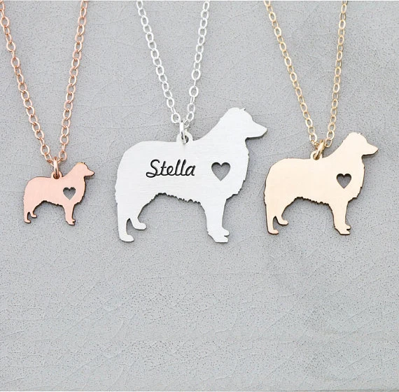 

2018 New Aussie Dog Charm Necklace Personalized Pet Name New Dog Present Drop Shipping Accepted YP6359