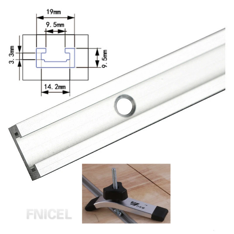 Aluminium Alloy T-track,400mm T-slot Miter Track with Self-taping Screws for Woodworking Tool
