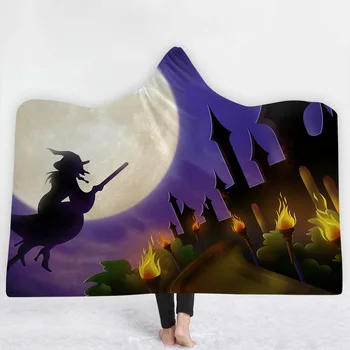 

Moonlight Castle Blanket with hat comfortable Blanket Halloween Pumpkin lantern cute Little devil new pattern Blanket