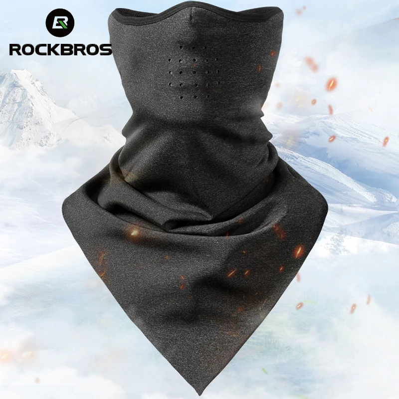 ROCKBROS зимний велосипедный спортивный шарф теплый флисовый для езды на велосипеде