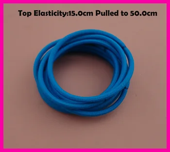 

50PCS 3mm Top Elasticity Sky Blue Elastic Ponytail Holders rope,seamless elastic hair ties hair bands for DIY