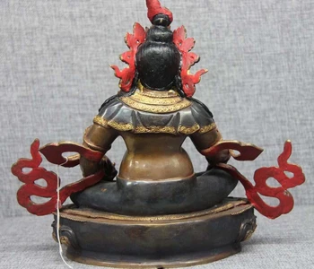 

Tibetan Yellow Jambhala God of Wealth Pure Bronze Cooper 24K Gold Buddha Statue