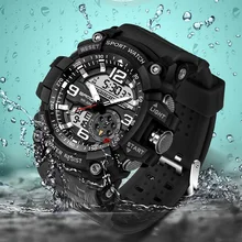 Мужские и женские спортивные цифровые часы 30 метров водонепроницаемые светящиеся наручные часы Секундомер