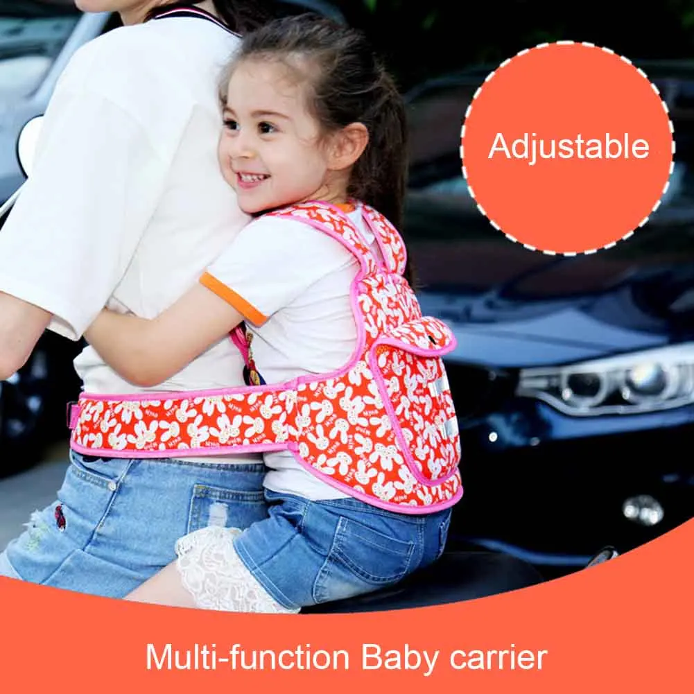 Children Safety Belt Back Strap Motorcycle Seat Harness Adjustable Breathable For Outdoor YJS Dropship