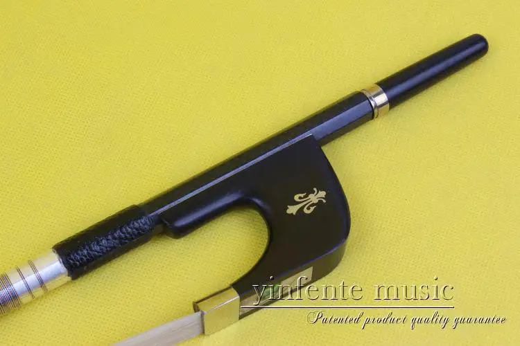 

ONE new High Quality 4/4 bass bow BA-110 +1# Carbon fiber ebony f rog bass Bow