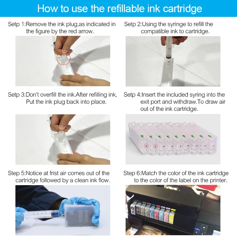 9Colors/Set T8501 T8501-T8509 Empty Refillable Ink