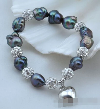 

Hot selling>@@ > 09770 black baroque freshwater pearl bracelet -Bride jewelry free shipping